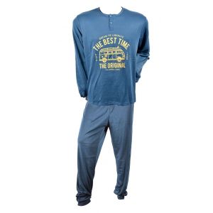 Pyjama Homme Long Sweet Secret C2710 Van Life Vert - Neuf