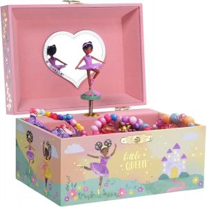 Trahoo-- Bo&icirc;te &Agrave; Bijoux Musicale Pour Filles Avec Ballerine Noire, Design Petite Reine - M&eacute;lodie Le Lac Des Cygnes - Neuf