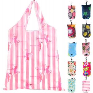 SJZG-Sac Courses Pliable Sac Shopping 10Pcs Sacs Fourre-Tout D'Epicerie R&eacute;utilisable En Polyester L&eacute;gers Portables - Neuf