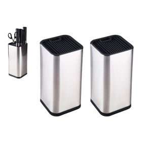 Lot De 2 Blocs &Agrave; Couteaux En Acier Inoxydable Pour Rangement De Cuisine - Neuf