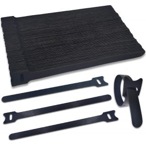 VornixorSarlshop-100 Pcs Serre Cable Scratch R&eacute;utilisables, 200 MM x 12 MM Attache Cable Scratch Nylon, Serre-c&acirc;bles pour Bureau Maison Jardin Cable Management etc (Noir) - Neuf