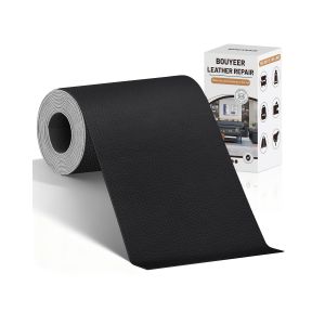 Mevronisshop-Simili Cuir Autocollant, 10x210 Cm Cuir Autocollant, Set De R&eacute;paration En Cuir Synth&eacute;tique &Eacute;cologique & Sans Odeur, Pour R&eacute;paration Canap&eacute;/Si&egrave;ges Auto/Sacs/R&eacute;novation, Noir - Neuf