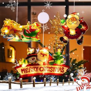 Kal-3 Pièces Lumière De Fenêtre À Ventouse Led,Led Rideau Suspendus Lumière,Lumières Ventouse À Led,Guirlande Led Décoration De Fenêtre Pour Décoration De Fenêtre,Alimentation Par Batterie - Neuf