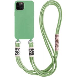 Kal-Cha&icirc;ne De T&eacute;l&eacute;phone Portable Pour Iphone 11 Pro Max - Bandouli&egrave;re - En Silicone Liquide Avec Cordon De Serrage - Pour Iphone 11 Pro Max - Bleu - Neuf