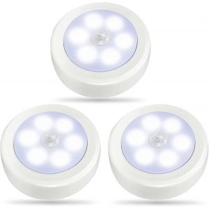 Nouveau Produit,3packs De Lumi&egrave;re &Agrave; Capteur De Mouvement &Agrave; L'int&eacute;rieur,Lumi&egrave;res De Placard &Agrave; Led,Veilleuse Aliment&eacute;e Par Batterie,Lampe D'armoire &Agrave; Piles,Lampe Murale Sans Fil Sti - Neuf