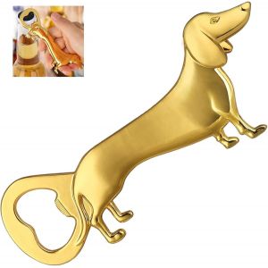 Letnerny-Ouvre-Bouteille Teckel Créatif Rétro Ouvre-Bouteille En Alliage De Zinc Brossé Cadeaux Teckel Décoration Cadeau D'anniversaire Cadeau De Noël Doré - Neuf
