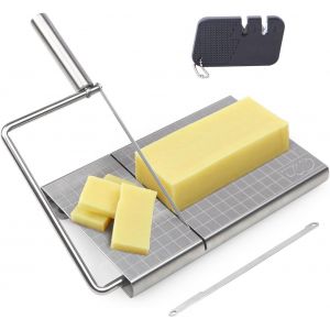 Jexnovashop-Coupe-Fromage-Fil,Coupeuse De Fromage En Acier Inoxydable Polyvalente Et Coupeuse De Nourriture Avec Lame - &Eacute;chelle Dimensionnelle Pr&eacute;cise Pour Couper Le Fromage, Le Beurre, Les L&eacute;gumes - Neuf