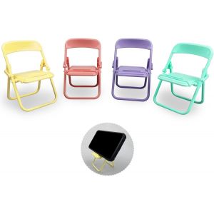 Kal-Lot De 4 Mini Supports De T&eacute;l&eacute;phone Portable En Forme De Chaise, Pliable Mignon Cr&eacute;atif Couleur Bonbon R&eacute;glable Support De T&eacute;l&eacute;phone Portable, D&eacute;coration Pour T&eacute;l&eacute;phoneportable, Tablette - Neuf