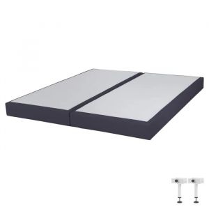 Sommier tapissier SR15 Volcan 2x80x200 Lattes bois massif - H.15 cm - Made in France - Neuf