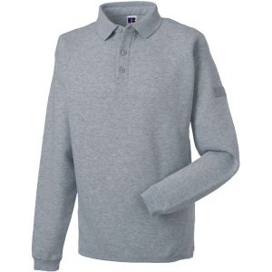 Sweat-Shirt Lourd Col Polo Pour Homme - R-012m-0 - Gris - Neuf