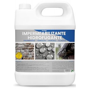 JEXNOVASHOP-Imperm&eacute;abilisant Transparent Liquide 5L | Hydrofuge Toiture, Fa&ccedil;ade et Pierre Naturelle | Protection Invisible et R&eacute;sistante &agrave; l'Eau pour Terrasses et B&eacute;ton, S&eacute;chage Rapide - Neuf