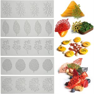 Ayuhr-Moule En Silicone Étoilé 5 Pièces, Tapis De Fondant De Gâteaux, Pour Décoration, Feuille De Bonbons - Neuf