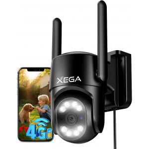 ChenQuanSarl-4G Lte Caméra Surveillance Avec Carte Sim 24/7 Enregistrement 2K Hd Camera Exterieur Filaire, Ai Détection Humaine Suivi Automatique Spotlight Sirène, Ip66 Stockage Tf/Cloud, Carte Sim I - Neuf