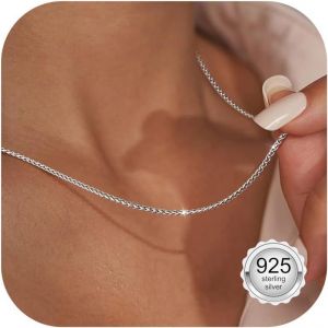 Trahoo-Chaine Argent Femme 925/1000 Chaîne De Queues De Renard 2 Mm Collier Argent Femmes Sans Pendentif Longueur 41 46 51 56 61cm - Neuf