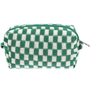 Trousse de maquillage en laine vert clair ¿ Organiseur de voyage élégant pour cosmétiques et articles personnels - Neuf