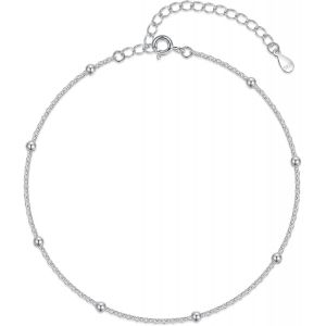 Eryi-Chaînes De Cheville En Argent Sterling 925 Pour Femme, Chaîne De Cheville Réglable En Argent 925 Avec Perle/Étoiles, Été Pieds Nus, Plage En Argent - Neuf