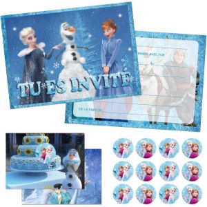 TRAHOO-12 Invitation Anniversaire Fille,Carte Invitation Princesse avec Enveloppes,Cartes d'invitation de Fête en Français Princesse pour Enfants Filles - Neuf