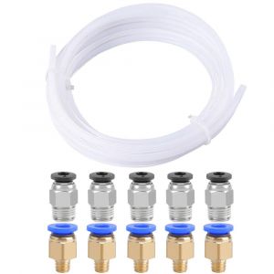 8 Mètres 3D Imprimante PTFE Téflon Tube,avec 5 Pièces PC4-M6 Pneumatique Connecteur et 5 Pièces PC4-M10 Pneumatique Connecteur - Neuf