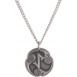 Kal-Collier Avec Pendentif En Forme De 24 Runes - Talisman Viking - Asatru - Pendentif Pa&iuml;en Wiccan - Style Vintage Nordique - Pour Homme Et Femme - Neuf