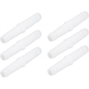 Ulteronixshop-Connecteur de Tuyau en Plastique 10 Pi&egrave;ces Raccord Cannel&eacute; Blanc Droit M&ecirc;me &eacute;pisseur Barbel&eacute; R&eacute;parateur pour Tuyau de Pompe Tuyau en Silicone(12-12mm) - Neuf