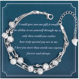 Cmjaagur-Silver Bracelet Woman Jewellery Woman Gift Woman Gift Manan Sister Best Friend Gift Mum Idea Gift Woman Birthday Woman Wedding Christmas Gift For Sisters Mother Woman Daughter[M837] - Neuf