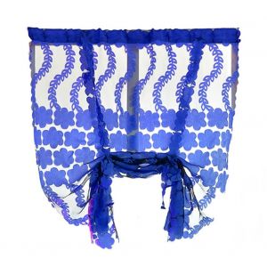 Hjlian Rideau Brode En Polyester, Simple Et Elegant, Pour Salon Et Chambre A Coucher (Bleu) - Neuf