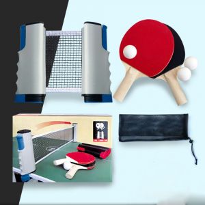 Ensemble De Tennis De Table Gris Et Bleu Avec Filet Réglable, Convient À Toutes Les Tables - Neuf