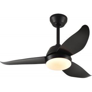 Ventilateur De Plafond Avec Lumiere Et Télécommande,3 Couleurs,6 Vitesses,Ø 92 Cm,Moteur Dc,3 Minuteries,Plafonnier Ventilateur Avec 3 Pales Réversibles (Noir) - Neuf
