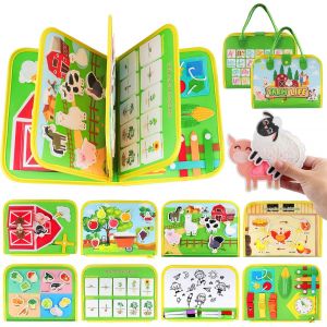 JGD-Busy Book Montessori Jouet à partir de 1, 2, 3, 4 ans, en feutre, livre d'activités pour les tout-petits, sensoriel, jouet éducatif de voyage pour les trajets en voiture, avion, cadeau pour - Neuf