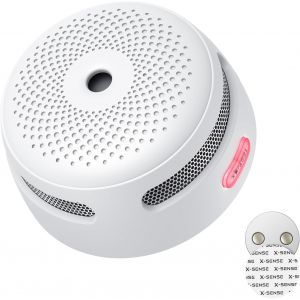 JGD-Mini D&eacute;tecteur de Fum&eacute;e Photo&eacute;lectrique avec Pile de 10 Ans avec Pad Adh&eacute;sif Magn&eacute;tique, D&eacute;tecteur d&iquest;Incendie avec Support Magn&eacute;tique, avec Bouton de Test/Silence, XS01, Lot de 1 - Neuf