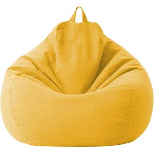 Toile De Coton Sac De Feves De Couverture 100 X 120 Cm (Jaune) - Canape-Couvercle Avec Fermeture A Glissiere Et De Rembourrage - Neuf