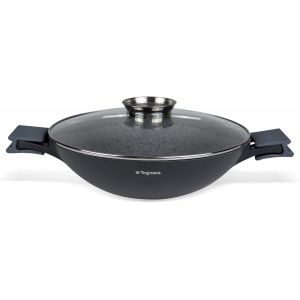Subzonal-Ambitiosa Wok 2 Poign&eacute;es 32 Cm Avec Couvercle Ar&ocirc;me Et Maniques En Silicone - Neuf