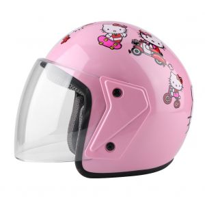 Casque De Moto Universel Pour Femme, Demi-Ouvert, Rose, Singe - Neuf