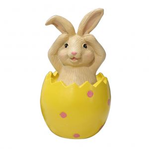 Hjlian Decoration De Paques Lapin Assis Sur Une Coquille D'ouf Ornements Cadeau Pour Enfants Et Amis Decoration De Lapin En Resine - Neuf