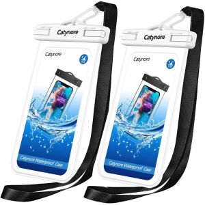 Pochette Étanche Smartphone Housse Sac Étanche Téléphone Certifiée Ipx8 Compatible Avec Iphone Se / 11 / Xs Max/X/Xs/Xr / 6s, Jusqu'à 6.5 Pouces - Lot De 2 - Transparent - Neuf
