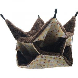 Hamac Pour Petit Animal, Hamac En Sucre Pour Lit Triple, Tunnel Pour Cochon D'inde Et Furet, Accessoire De Couchage Confortable Pour Petits Animaux (Jaune) - Neuf