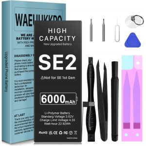 Batterie Pour Iphone Se 2020,Batterie Améliorée D'une Capacité De 6000mah Pour Se 2nd Gen,A2275 A2296 Avec Kit D'outils De Remplacement - Neuf