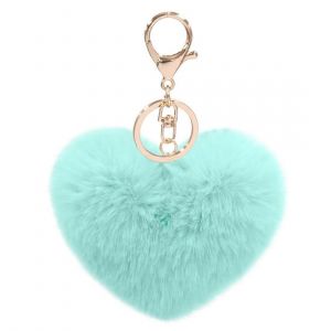 Mesdames Puff Ball Fausse Fourrure Pom Pom Porte-Cl&eacute;s Vert, Petit, Vert - Neuf
