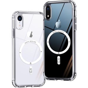 SJZG-Coque Magn&eacute;tique Hybride Rigide Compatible Avec Magsafe Iphone Xr Housse, Protection Antichoc Militaire, R&eacute;sistant Aux Rayures, Charge Sans Fil, Anti-Jaune En Silicone Case, Transparent - Neuf