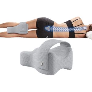 Coussin De Genou En Mousse &Agrave; M&eacute;moire De Forme Pour Les Personnes Dormant Sur Le C&ocirc;t&eacute; - Soutien Des Jambes Pour Soulager La Sciatique Et Les Douleurs Dorsales - Gris - Neuf
