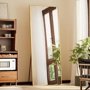 Miroir rectangulaire pleine longueur 21 po x 56 po, miroir sur pied avec support - Neuf