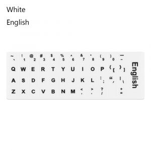 Autocollants de clavier arabe Deutsch,imperméables,russe,anglais,français,espagnol,pour ordinateur portable,disposition de lettres Standard,couvertures de clavier - Type White-English - Neuf