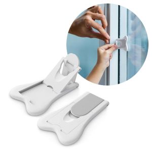 Verrouillage De Sécurité Pour Enfants Pour Les Armoires Et Les Tiroirs, Serrures Pour Les Portes Coulissantes, Les Serrures Facile À Installer À L'épreuve De Bébé, Verrous De Sécurité Pour Les Armoires, Lot De 2, Blanc (Pack De 2) - Neuf