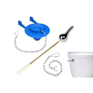 Kit De Remplacement De Clapet De Chasse D'eau Avec Cha&icirc;nes En Acier Inoxydable Et Cl&eacute; Pour Soupape De Chasse D'eau De 2 Pouces - Neuf