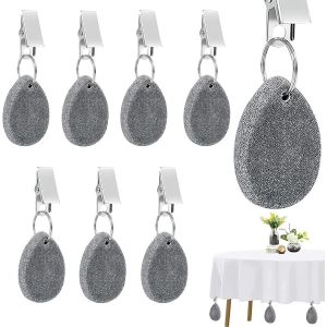 Sjzg-Lot De 8 Poids De Nappe Avec Pince - Pour L'ext&eacute;rieur - Pour F&ecirc;te Familiale, Camping, Jardin, Pique-Nique, Jardin, Maison, Restaurant, Caf&eacute; (Gris) - Neuf