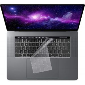 LORANKA-Protection Clavier EU pour Apple MacBook Pro 13 & 15 Pouces (2016-2020) Touchbar - Prot&egrave;ge Touches en Silicone Flexible - Tapis Ultra Fin en Transparent - Neuf