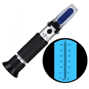 Réfractomètre Brix, Double Échelle De Gravité Spécifique 1000-1130 Brix Et De 0 À 32% (Noir) Avec L'atc Numérique De Poche Réfractomètre Pour Les Homebrew Moût De Bière Vin De Fruits De Sucre - Neuf