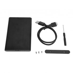 Boitier de disque dur 2,5 pouces USB 3.0 SaTa haute vitesse en alliage d'aluminium, noir - Neuf