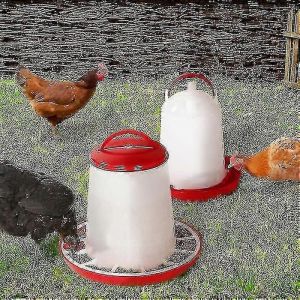 Ensemble Mangeoire Et Abreuvoir Pour Poulets 3kg & 3l Pour Poules,Volailles,Canards - Accessoires De Poulailler En Plastique - Neuf