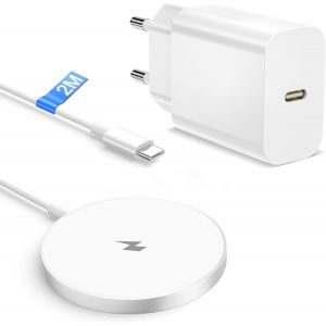 Chargeur Induction Iphone 2m,15w Chargeur Sans Fil Iphone Pour Phone 16 Pro Max/16 Pro/16 Plus/16/15 Pro Max/15/14/13/12 Series Airpods3,Mags-Afe Apple Chargeur Rapide I-Phone Avec 20w Chargeur Usb - Neuf
